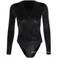 China Deep V-neck Slimming Bodysuits Top For Women Custom Supplier